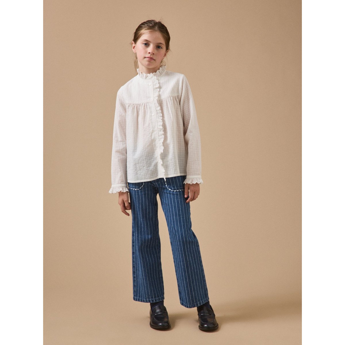 Chemise avec froufrou ecru, CYRILLUS