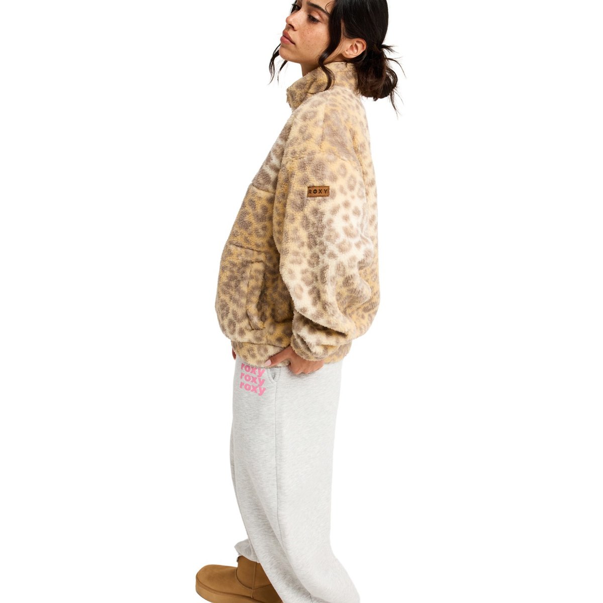 Polaire demi-zip JIVE TALKING BONDED. beige wild side, ROXY