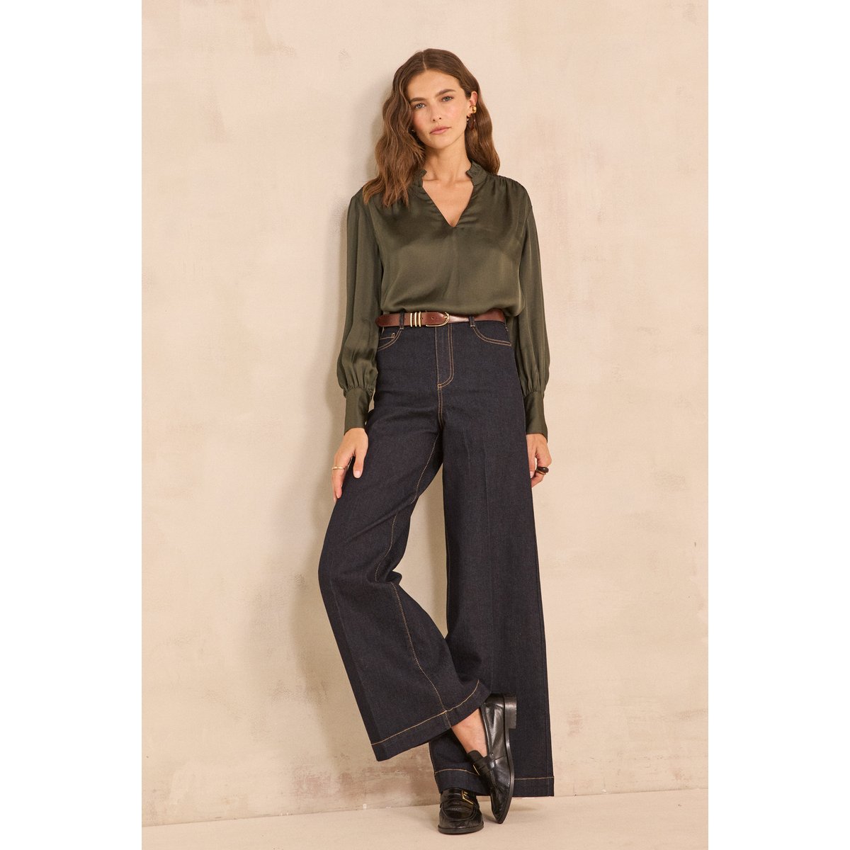 Jean wide leg SHELBY rinse, Maison 123