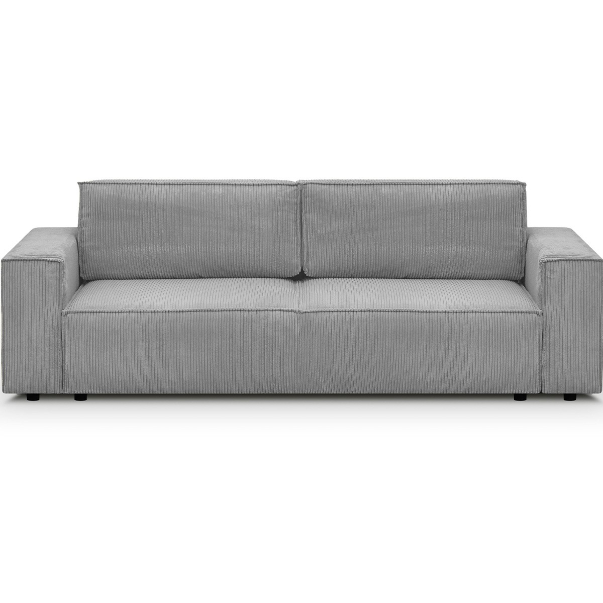 Canapé modulable 3 places en velours côtelé - Harper Mod gris clair, HOMIFAB