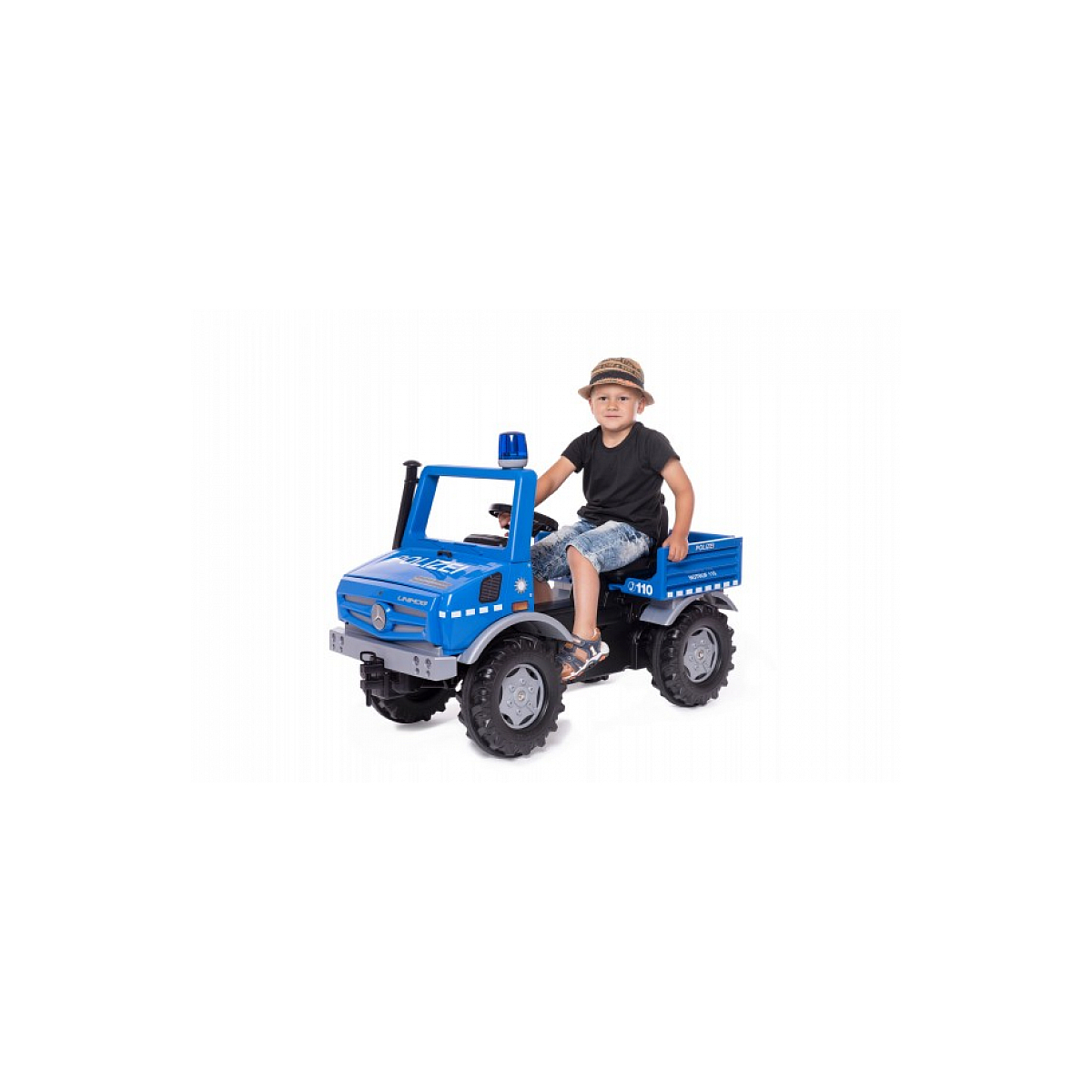 Tracteur a pédales police rollyUnimog bleu, ROLLY TOYS