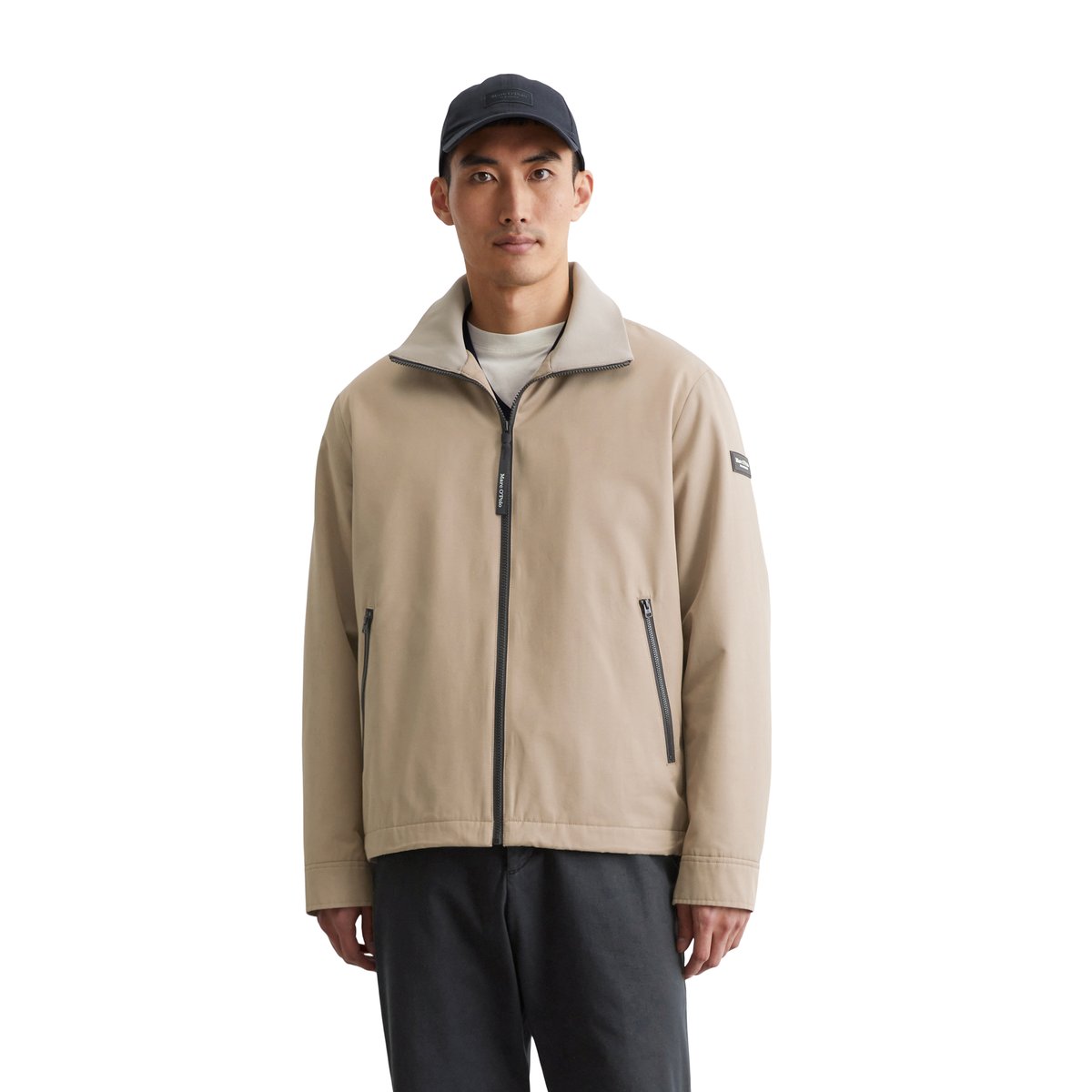 Veste doublée regular en micro-twill hydrofuge marron clair, MARC O'POLO