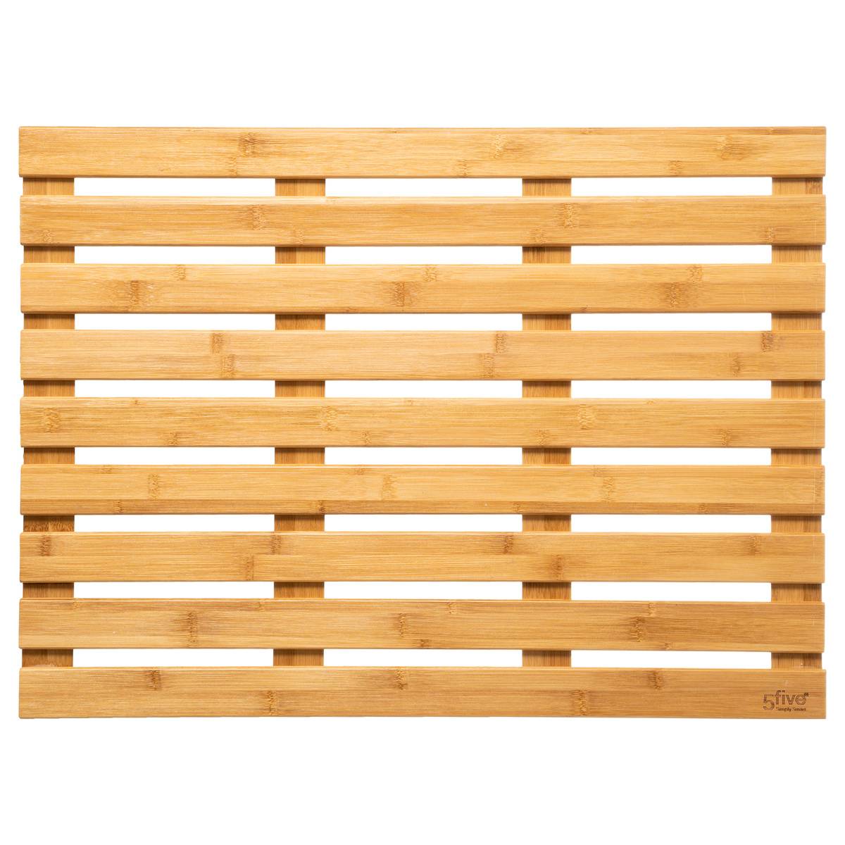 Caillebotis de bain en bambou antidérapant marron, 5FIVE SIMPLY SMART