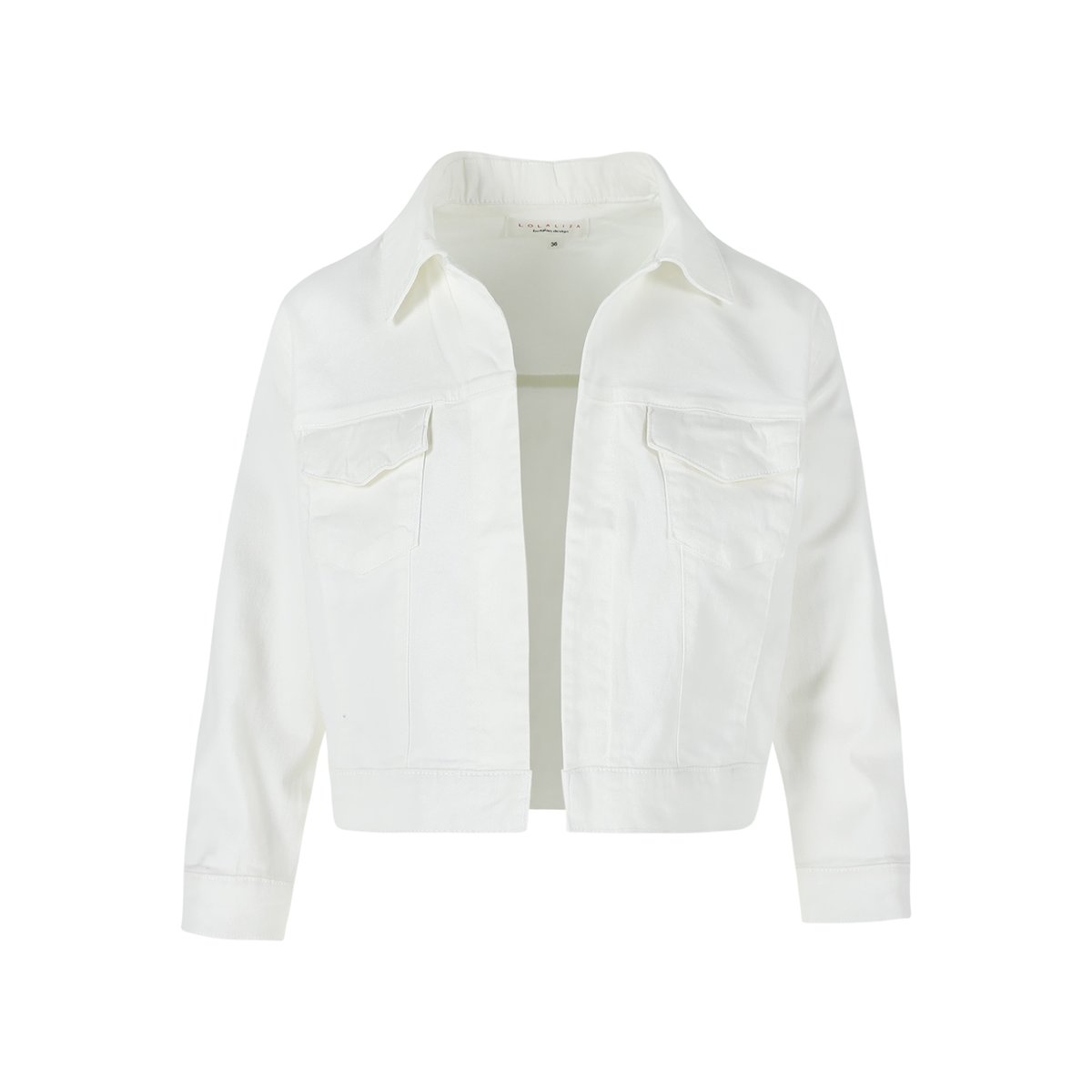 Veste courte en sergé blanc, LOLALIZA