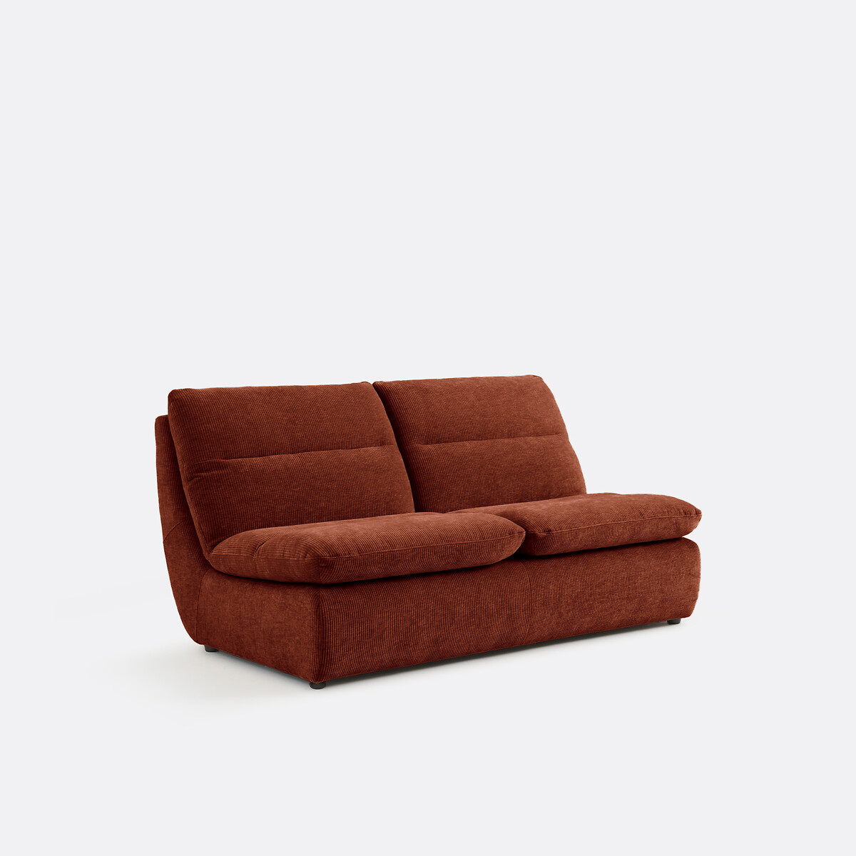 Sofa aus geprägtem Velours mit 2 Sitzplätzen ERABLE braun, LA REDOUTE INTERIEURS