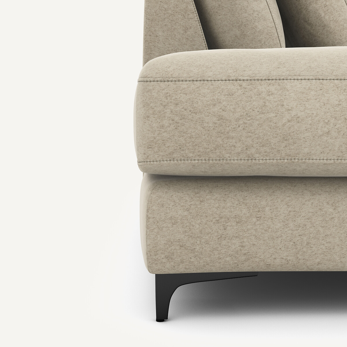 Sofa, linke Ecke, umwandelbar, in Leinenvelours, Marsile albatre, AM.PM