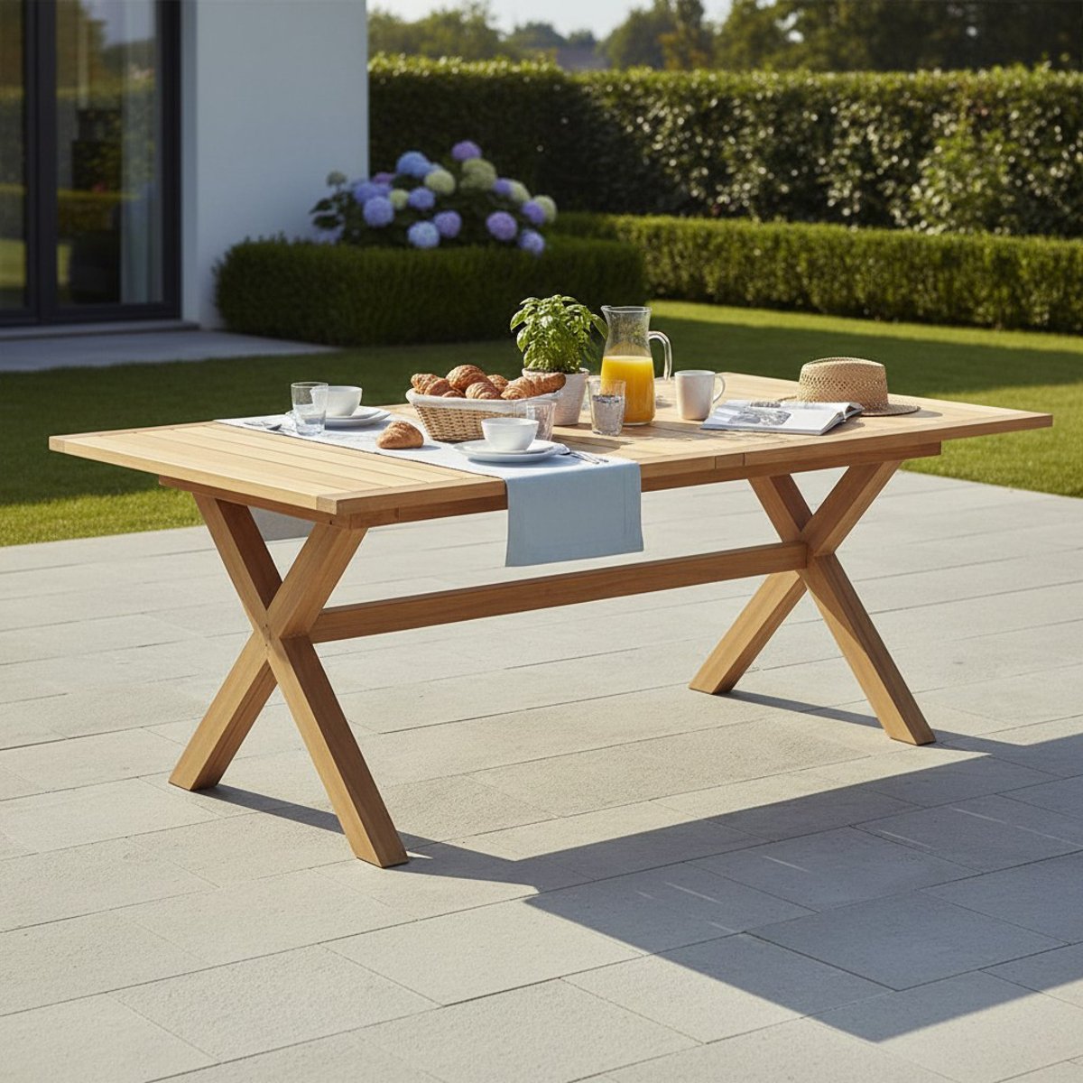 Table extensible teck massif 12 places Linarte XL naturel, TECK ATTITUDE