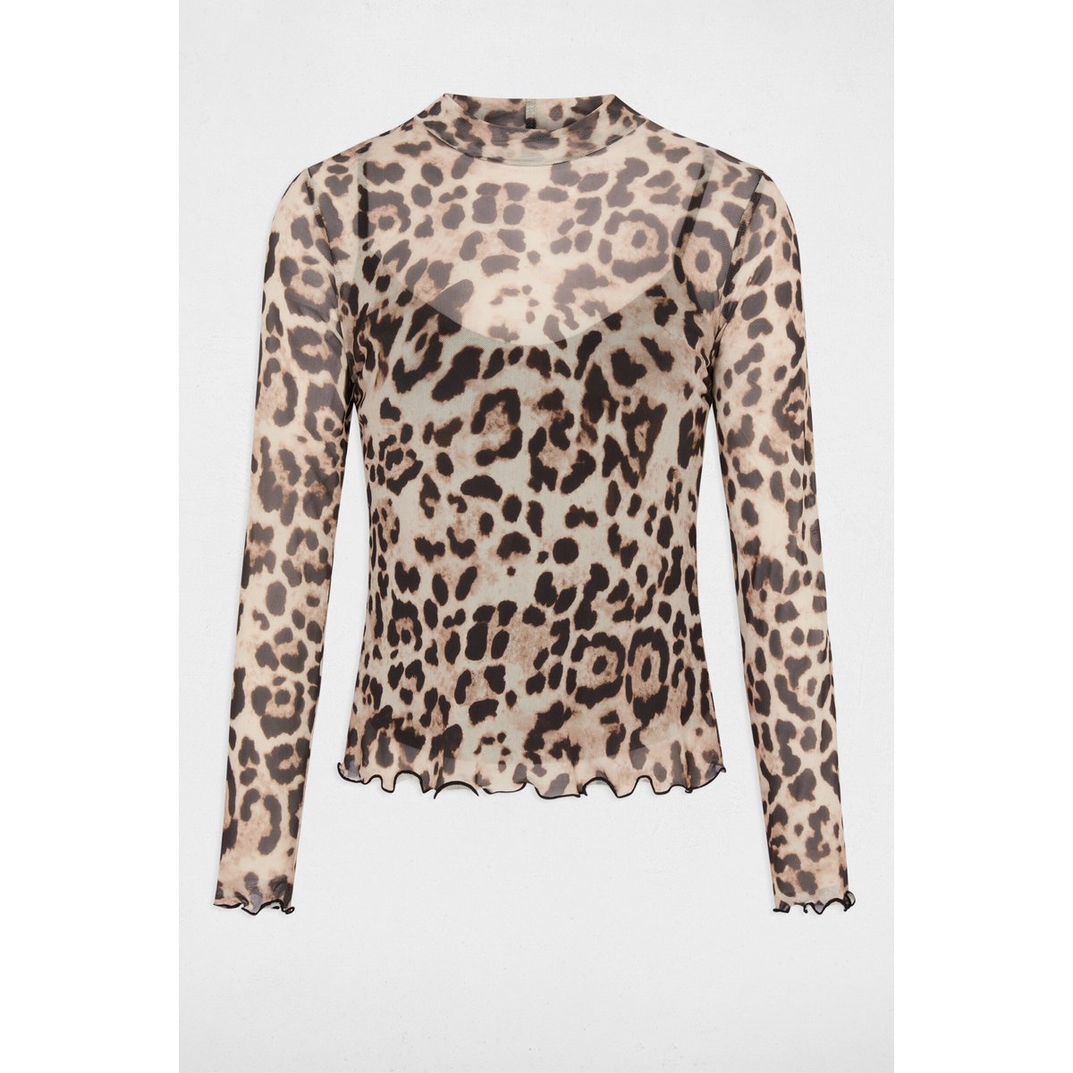 T-shirt col montant multicolore, MORGAN