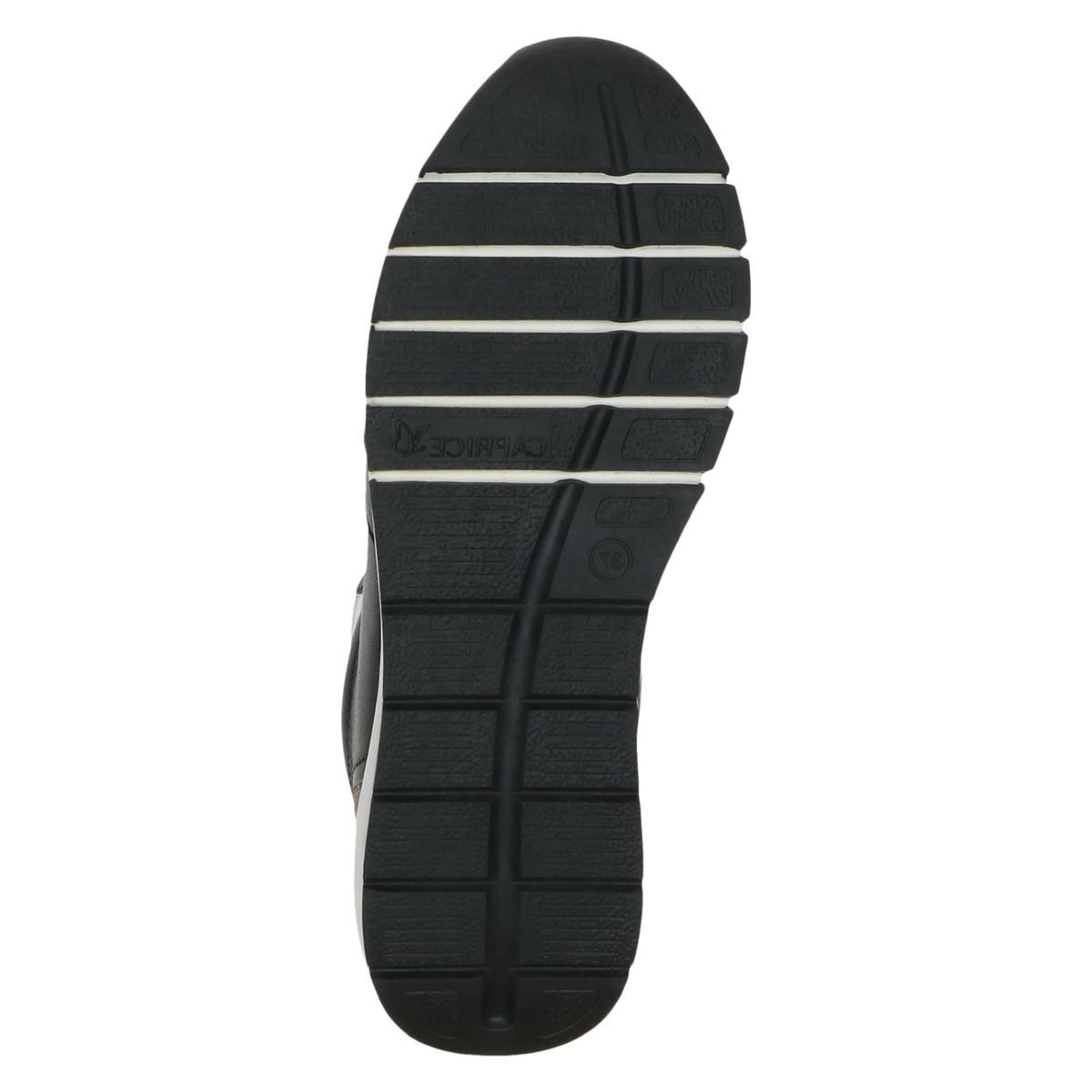 Basket en cuir noir zèbre, CAPRICE