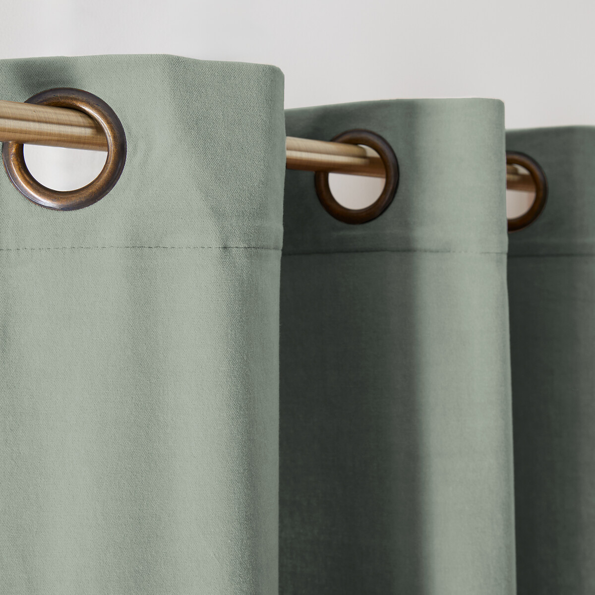 Gordijn in fluweel met oogjes Velvet grijsgroen, LA REDOUTE INTERIEURS