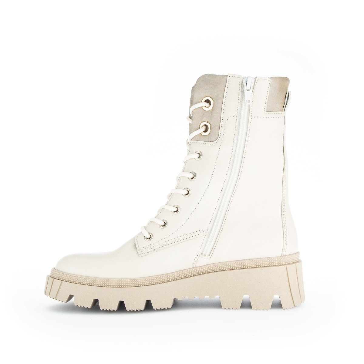 Bottines en cuir à talon décroché beige, GABOR