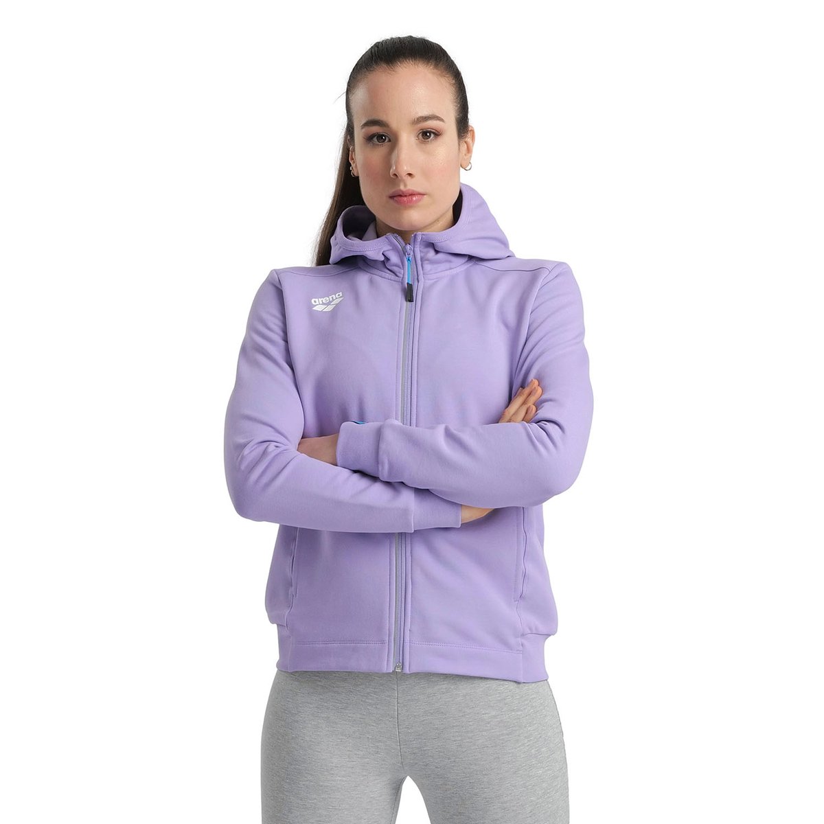 Veste à capuche femme Team Panel lavanda, ARENA