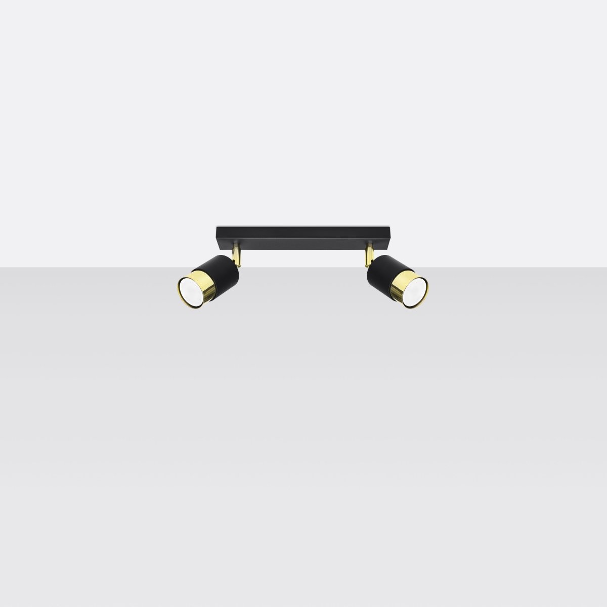 Plafonnier Acier Or/Noir GU10 2 Nero jaune, EDEN
