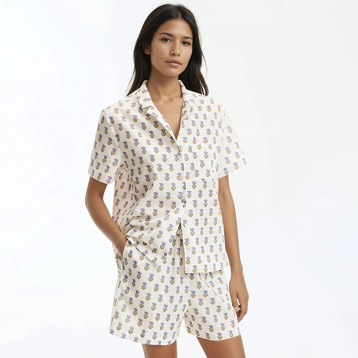Pyjashort imprimé en coton imprimé, LA REDOUTE COLLECTIONS