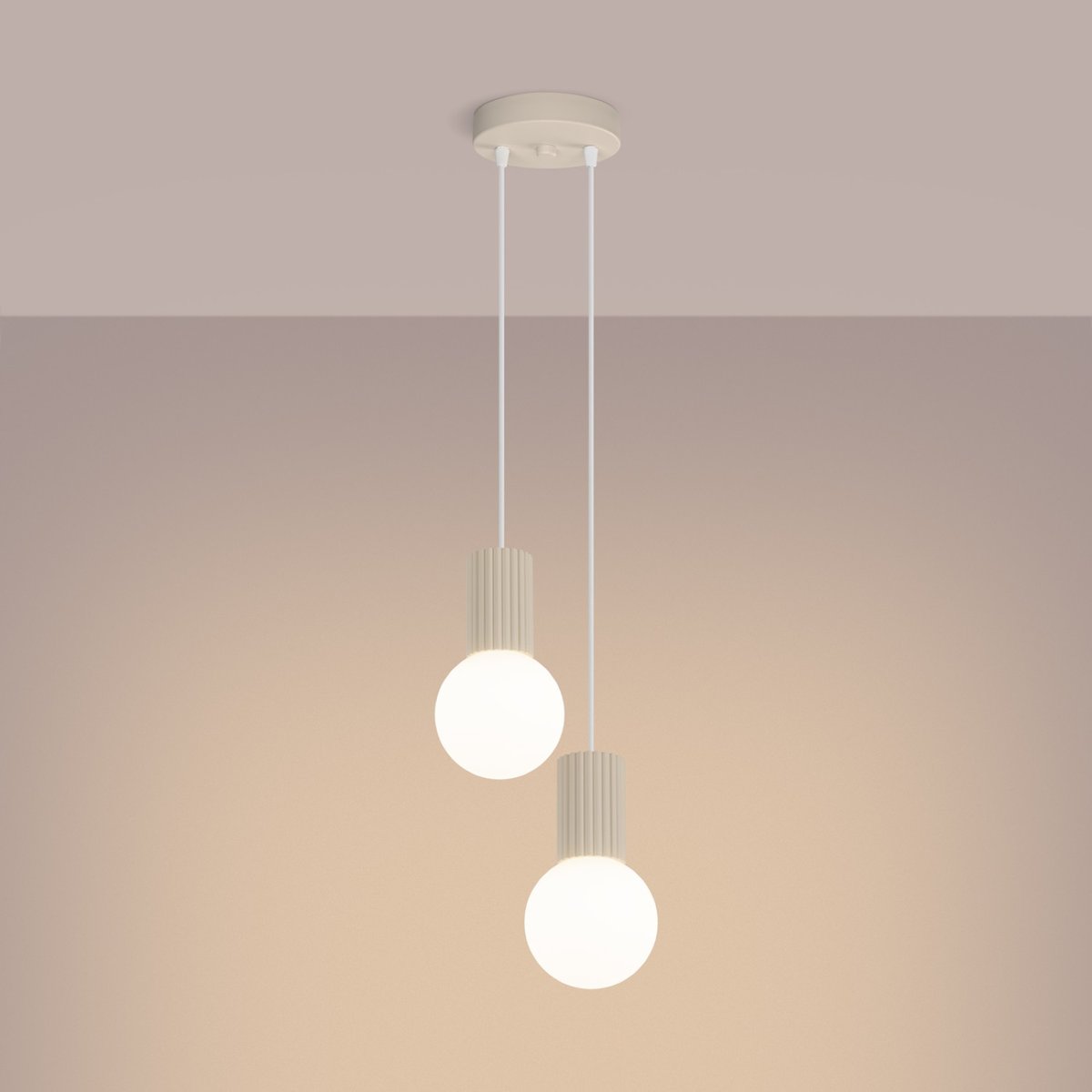 Suspension Aluminium Beige G9 2 Halo beige, EDEN