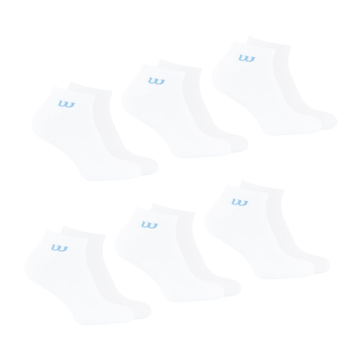 Chaussettes basses, lot de 6 paires, essentiel blanc, WILSON