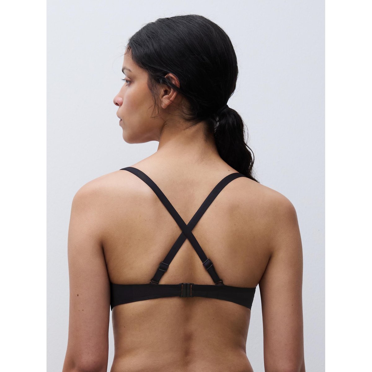 Haut de maillot de bain corbeille mémoire de forme bretelles multipositions ICON noir, CHANTELLE