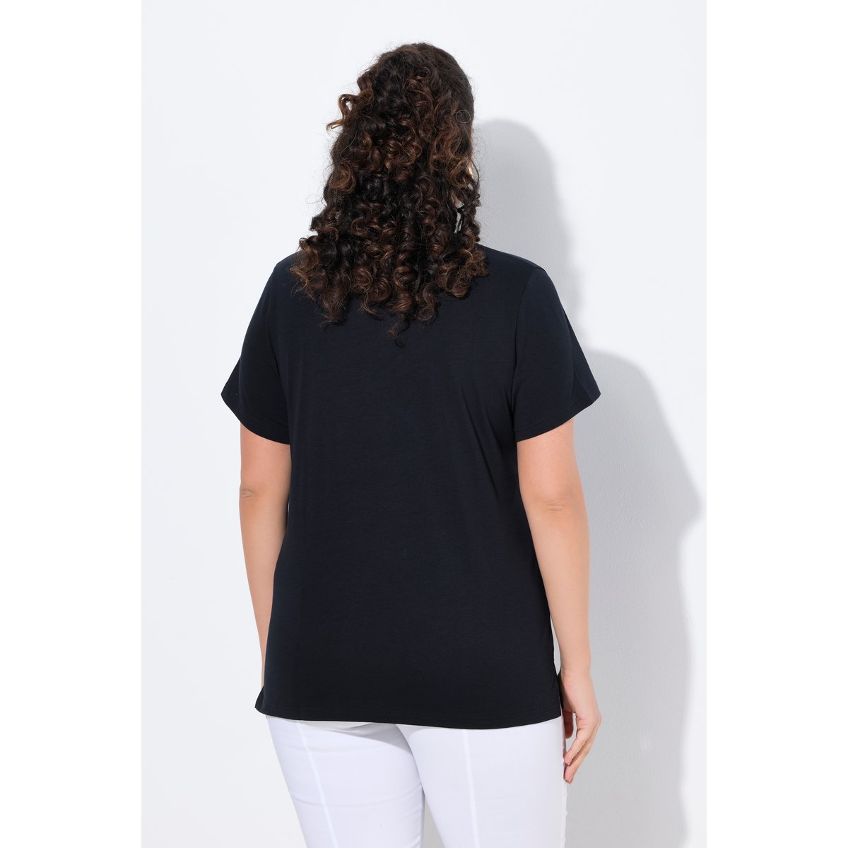 T-shirt, motif crevettes, coupe classique noir, ULLA POPKEN