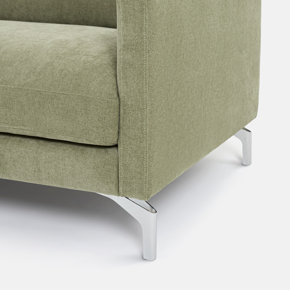 Canapé droit 2, 3 ou 4 places, en polyester chiné, LADY vert eucalyptus, LA REDOUTE INTERIEURS