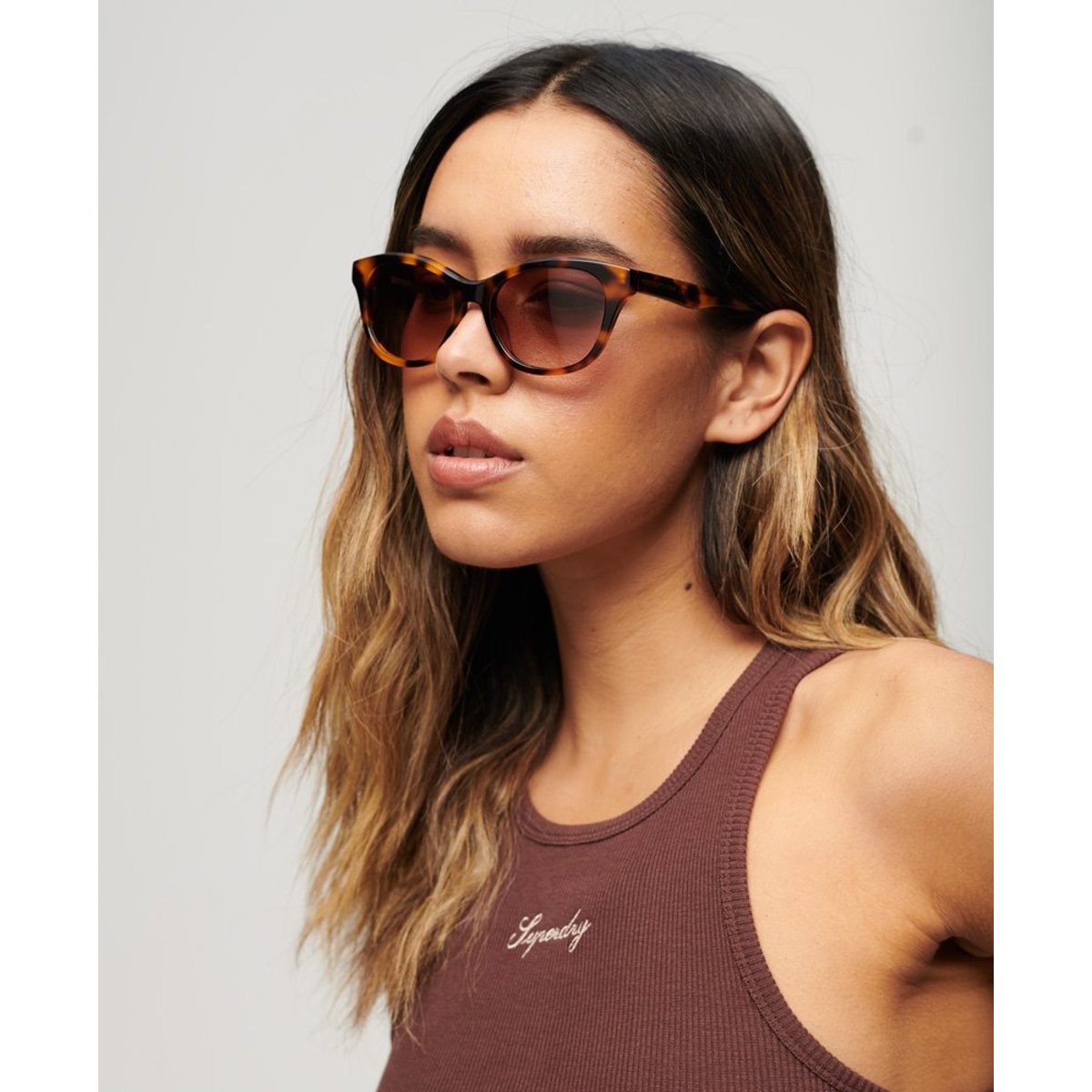 Lunettes de soleil SDR Britanny tortue/marron foncé en dégradé, SUPERDRY