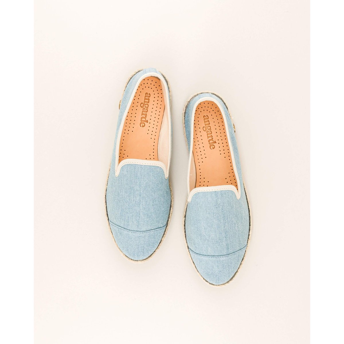Espadrilles en denim bleu délavé, ANGARDE