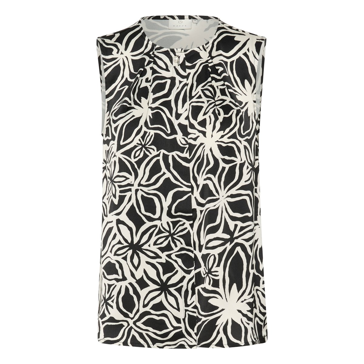 Sleeveless blouse noir/beige flower, KAFFE