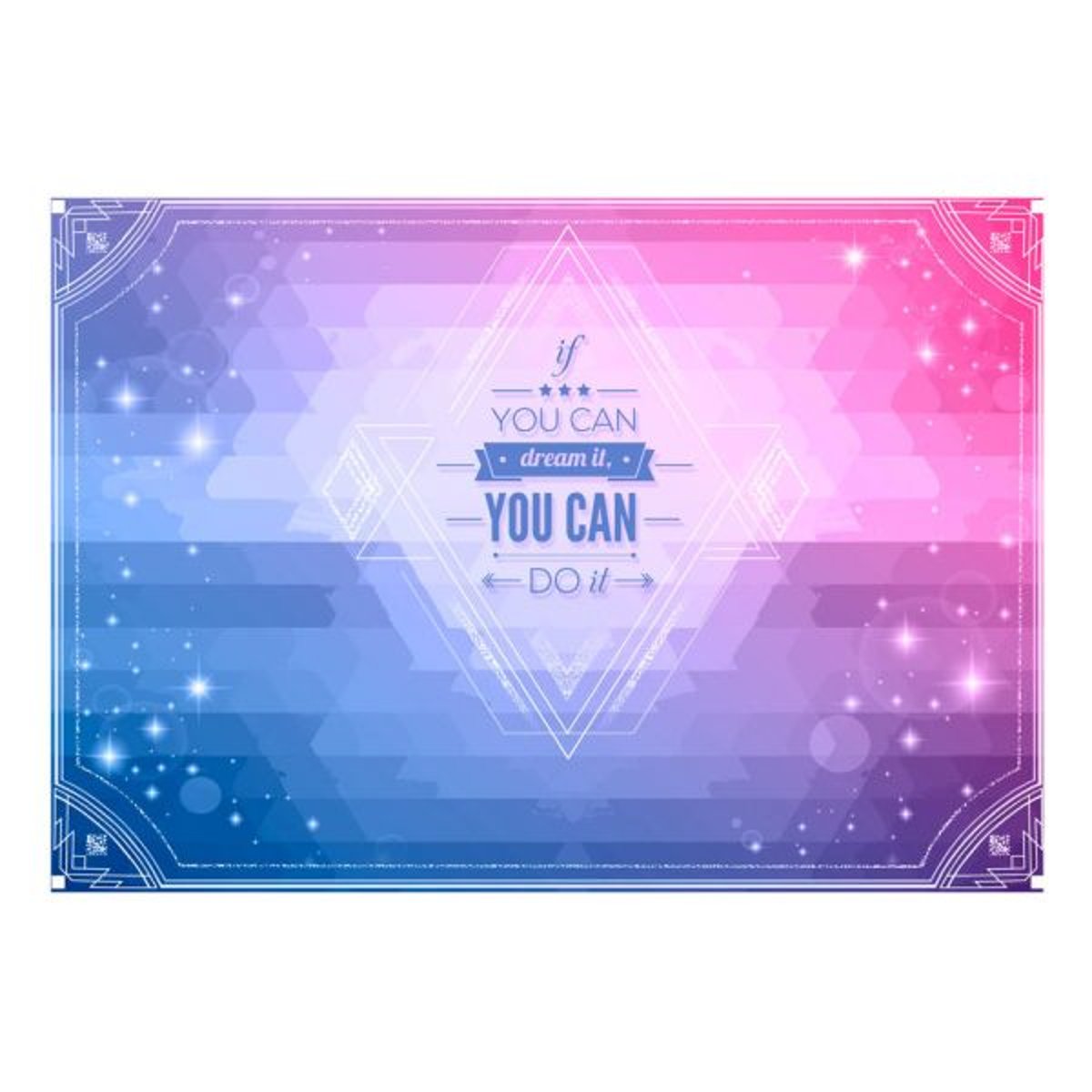 Papier peint intissé panoramique Textes If you can dream it, you can do it! bleu, EDEN