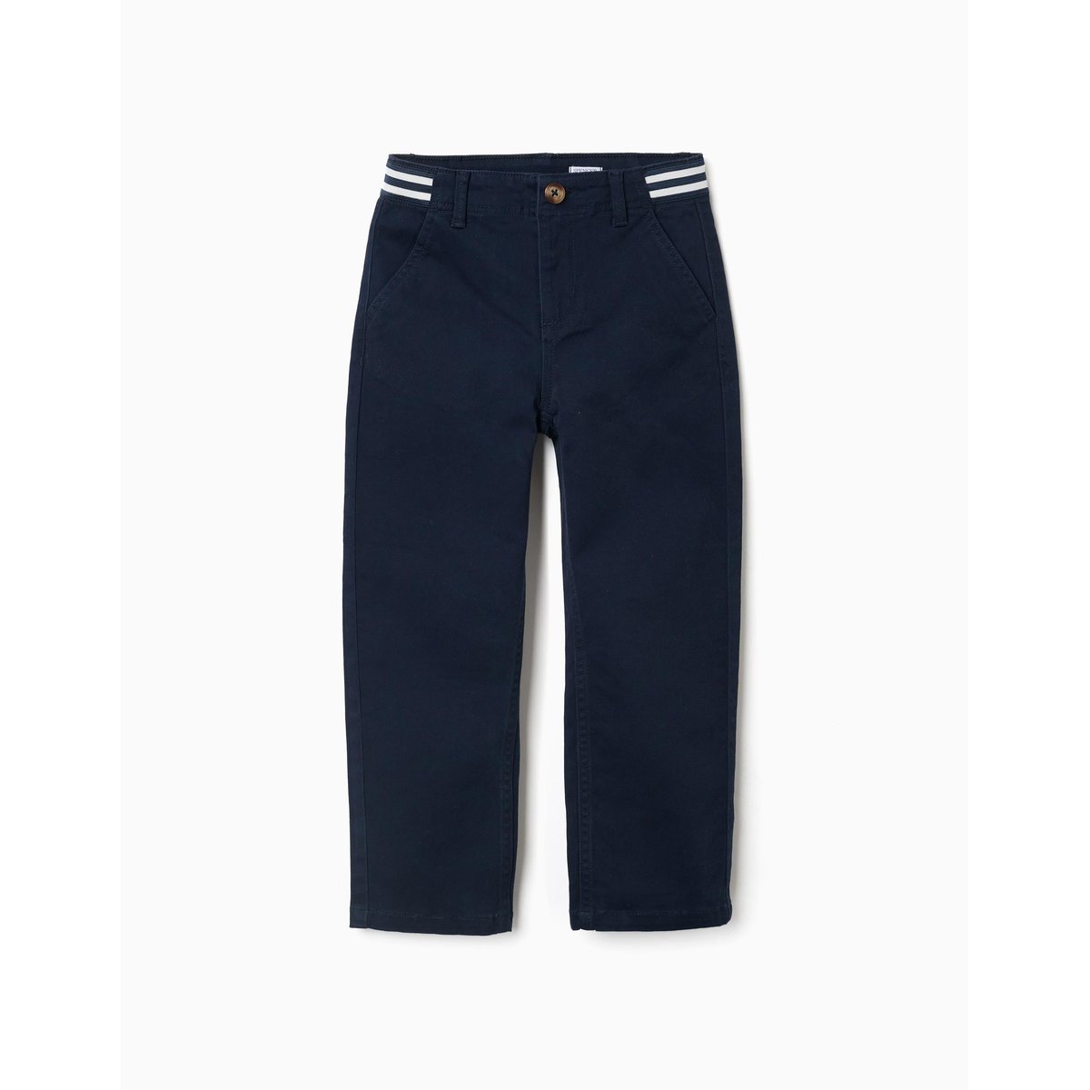 Pantalon chino slim en sergé avec bande rayée bleu, ZIPPY