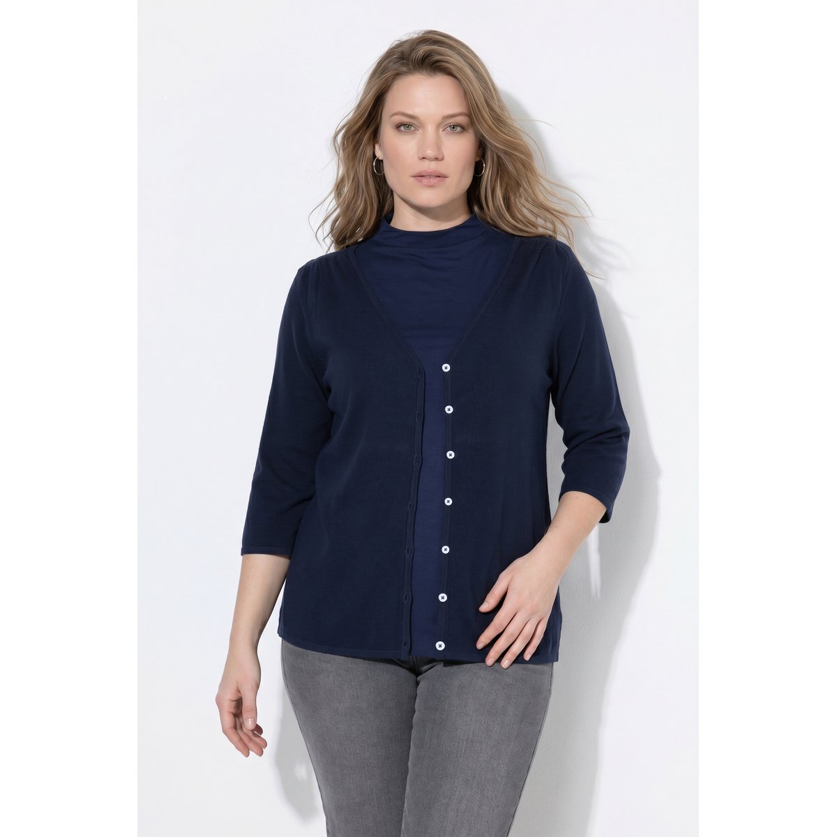 Cardigan en coton bio marine, ULLA POPKEN