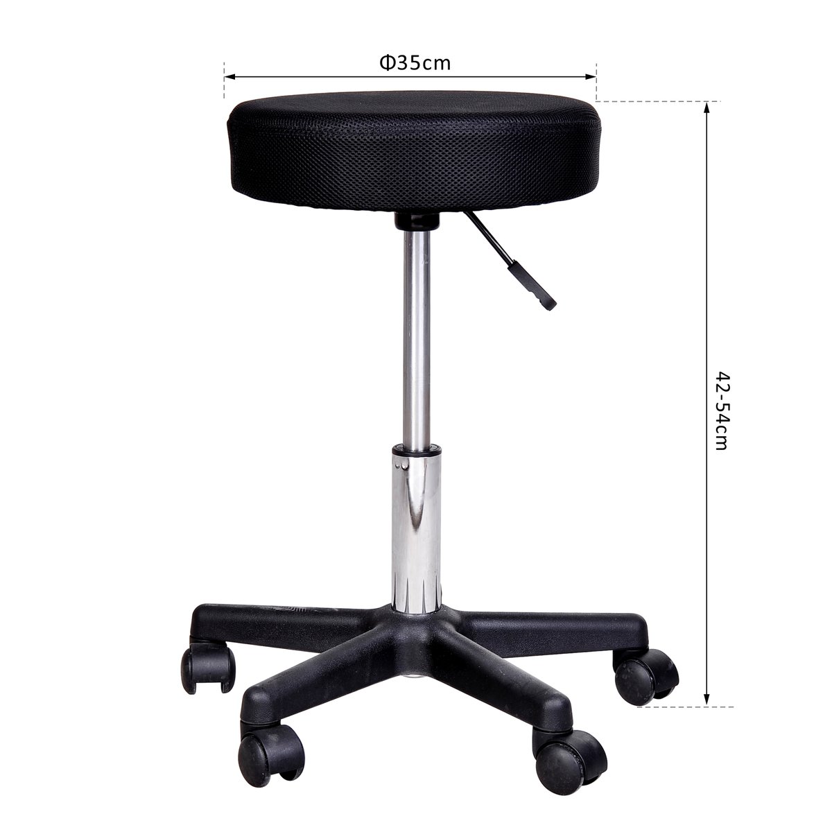 Tabouret de salon Bois Noir noir/rouge/blanc, HOMCOM