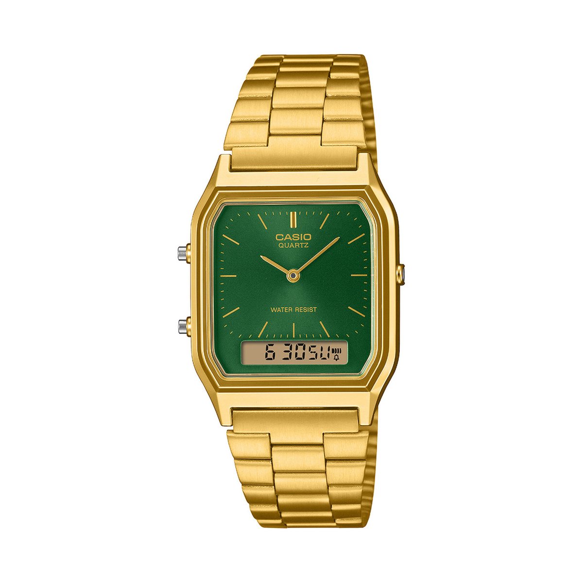 Montre Analogique Digital CASIO VINTAGE doré vert doré, CASIO