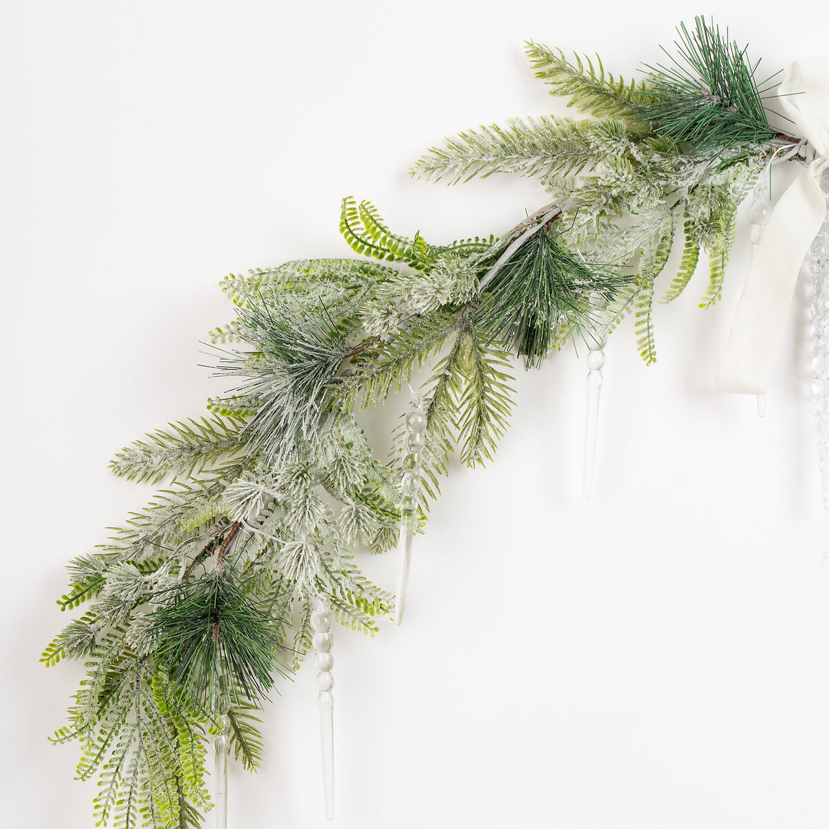 90cm Frosted Icicle Mantel Swag green, SO'HOME