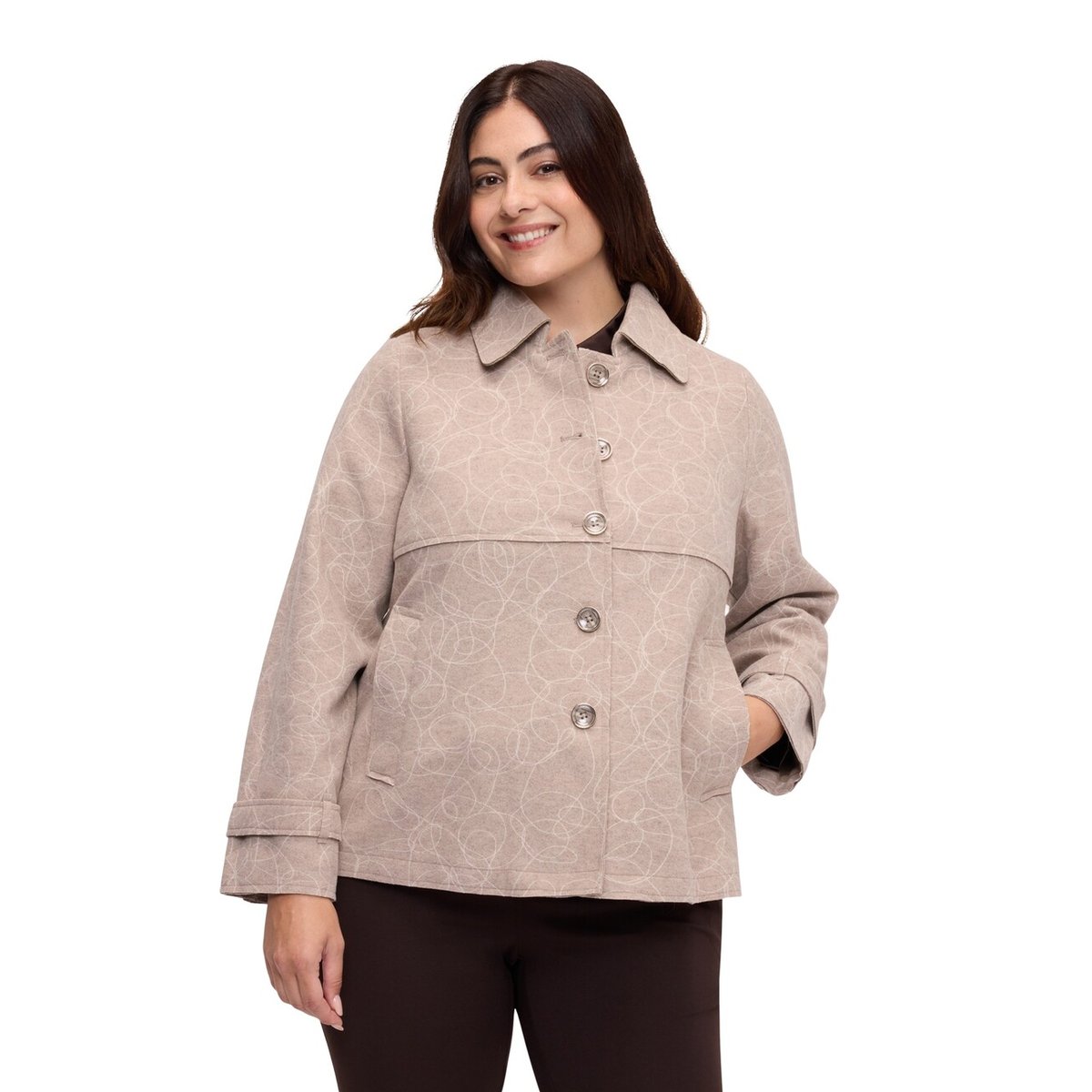 Veste brodée beige, FIORELLA RUBINO
