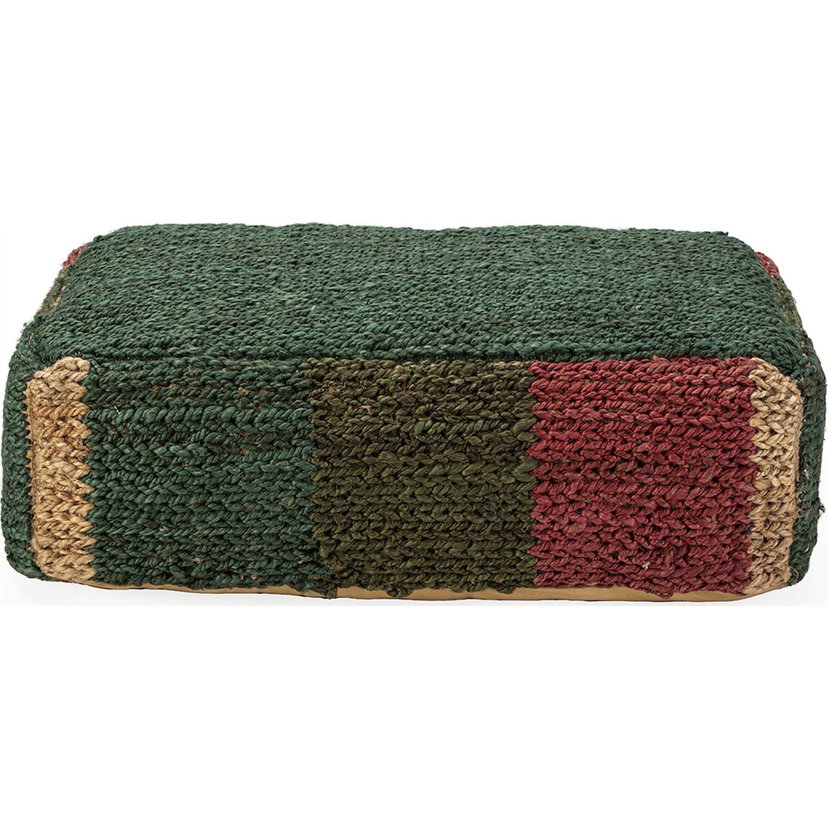 Pouf rectangulaire tissé fait main multicolore, RECOLLECTION