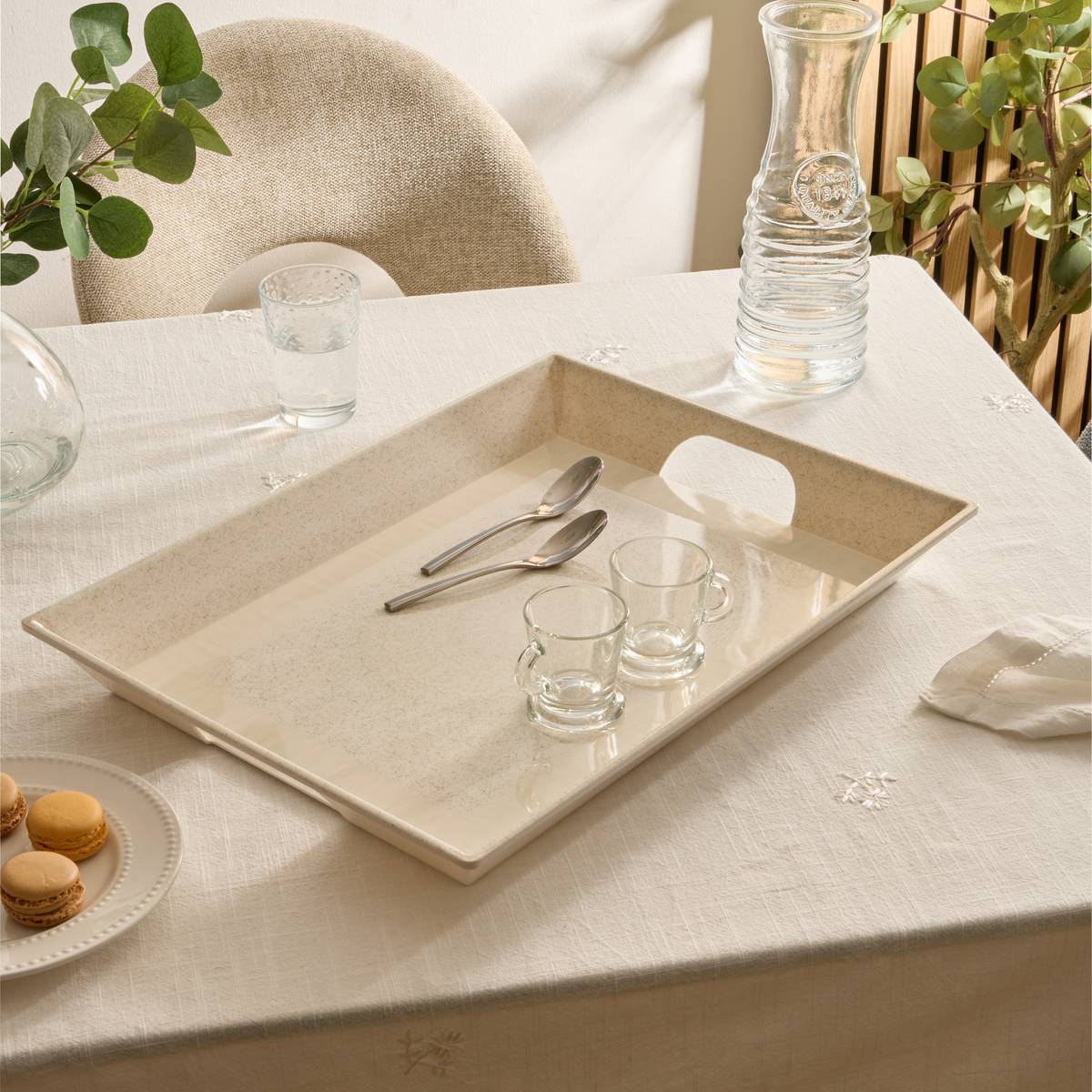 Plateau en mélamine CLARA beige, ATMOSPHERA