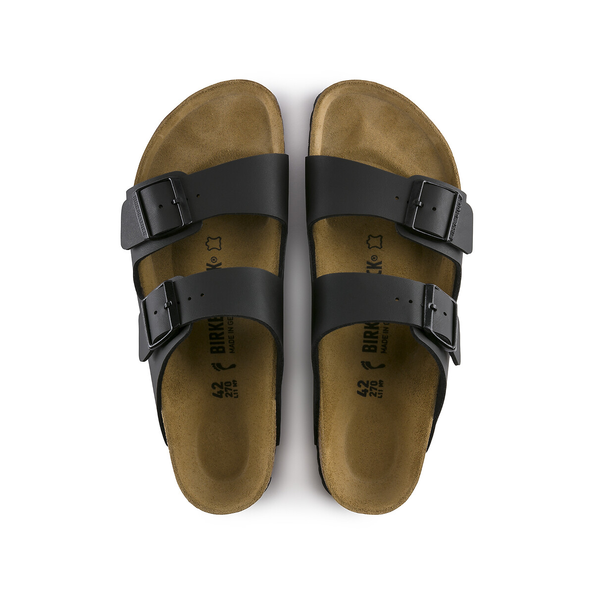 Muiltjes met dubbele riem Arizona zwart, BIRKENSTOCK