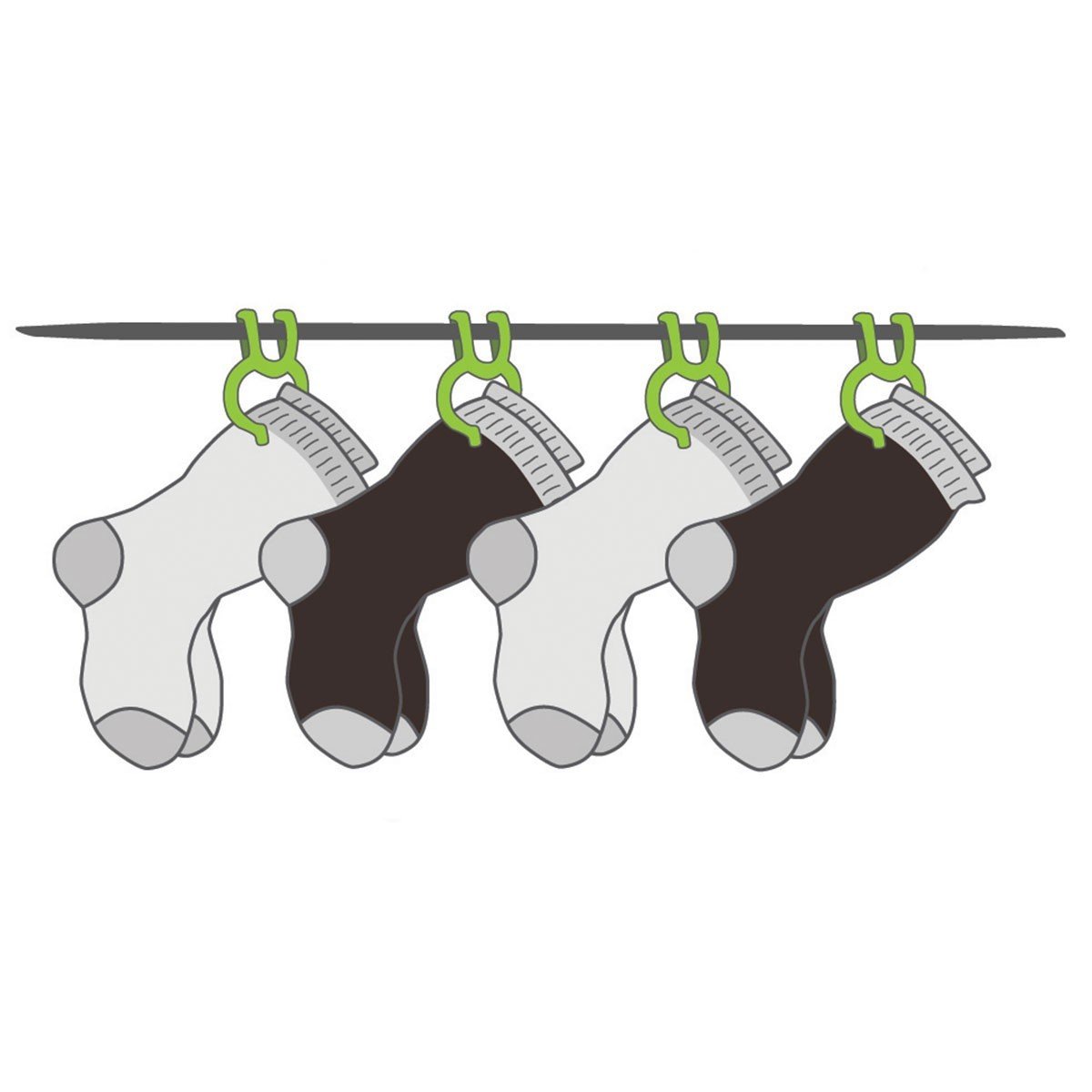 Pinces à chaussettes - Lot de 12 vert, CALICOSY