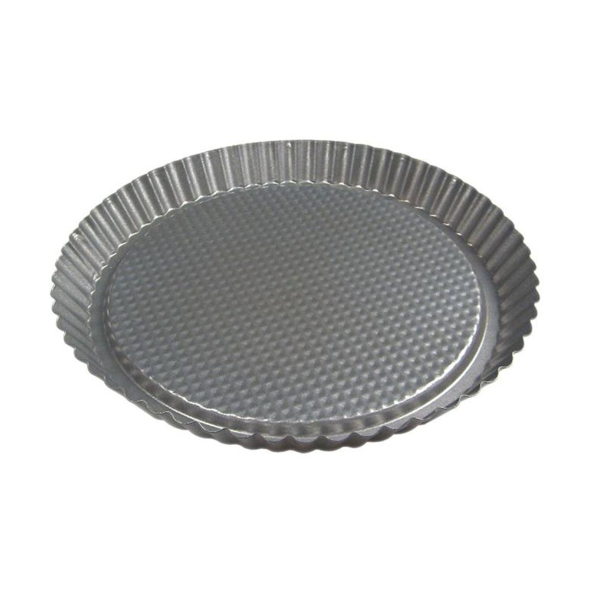 Moule à tarte bord cannelé acier revêtu d28 x h3 cm blanc, DE BUYER