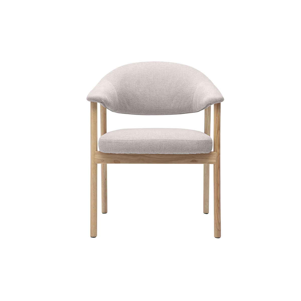 Chaises en tissu effet velours texturé beige et bois clair (lot de 2) GIULIA beige, MILIBOO