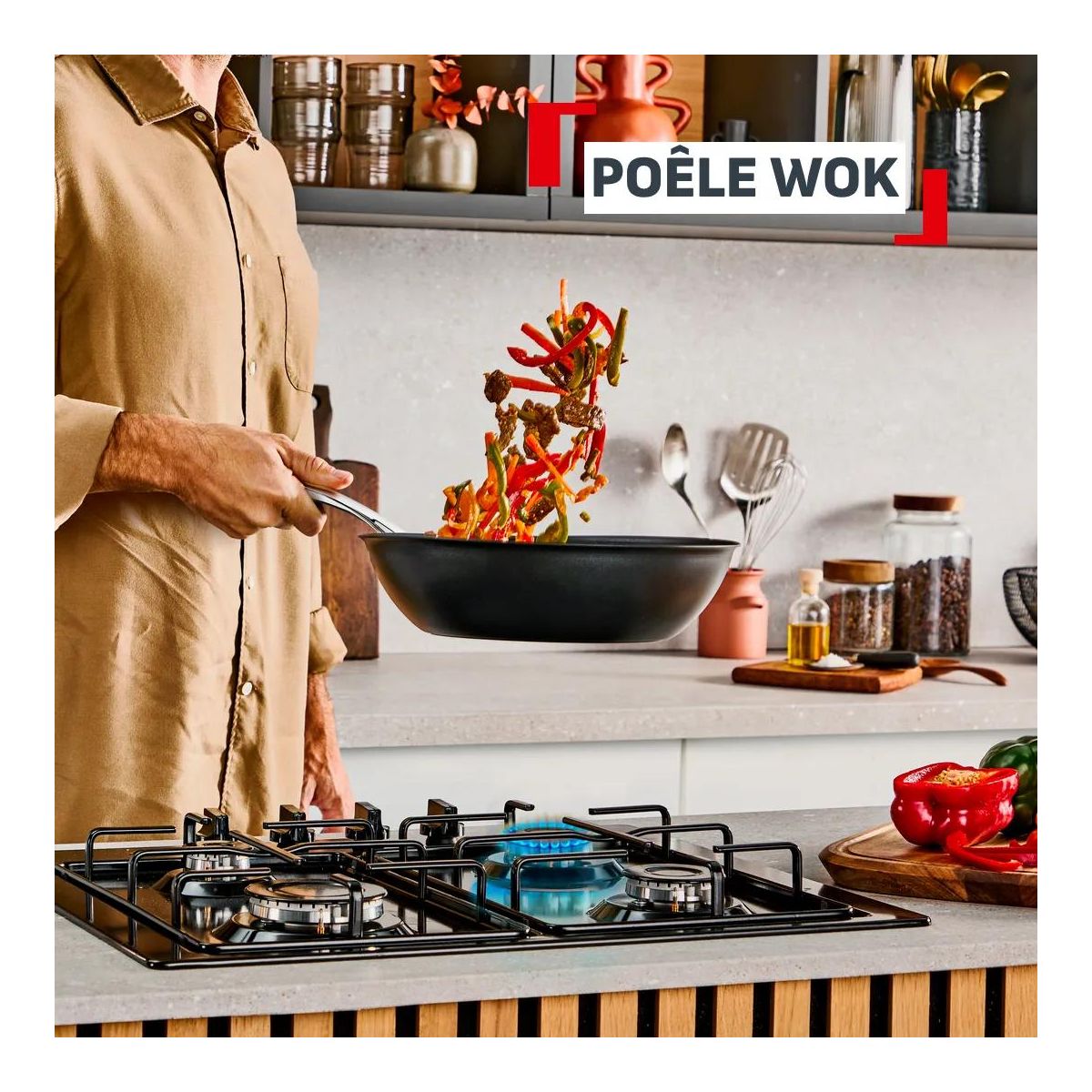 Wok 28cm Excellence + couleur unique, TEFAL