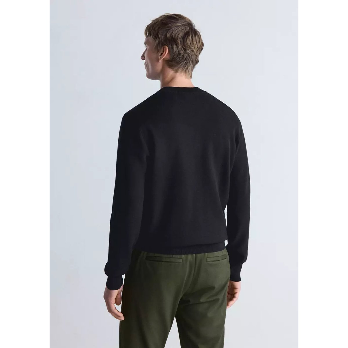 Cardigan confort en maille extensible noir, MANGO MAN