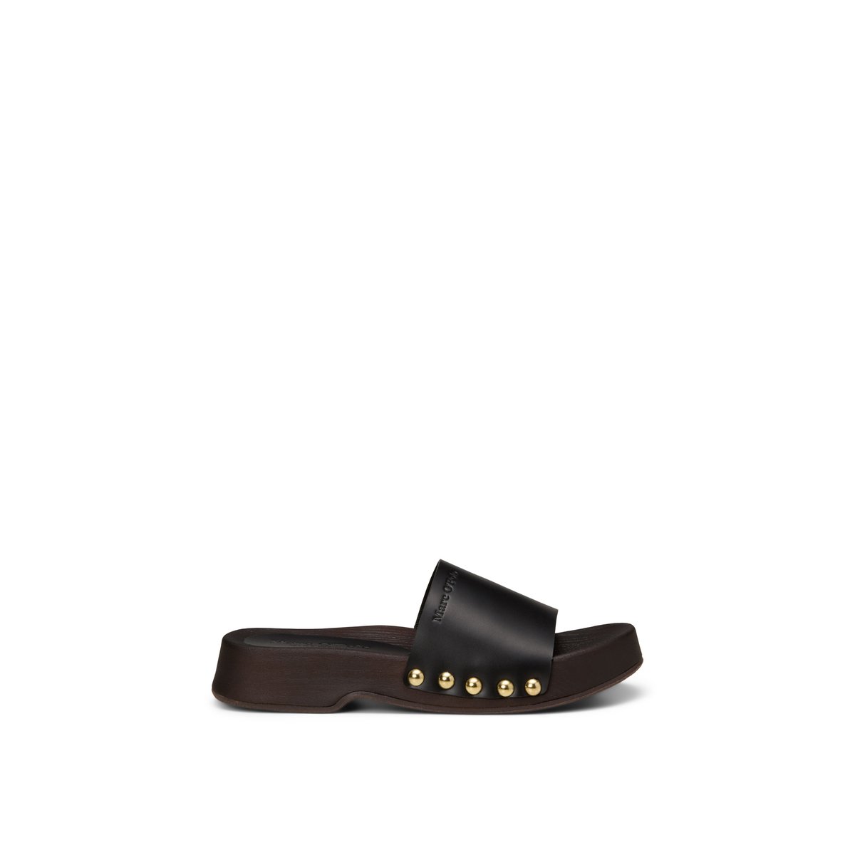 Pantolette modèle Mary en cuir de vache de haute qualité schwarz, MARC O'POLO