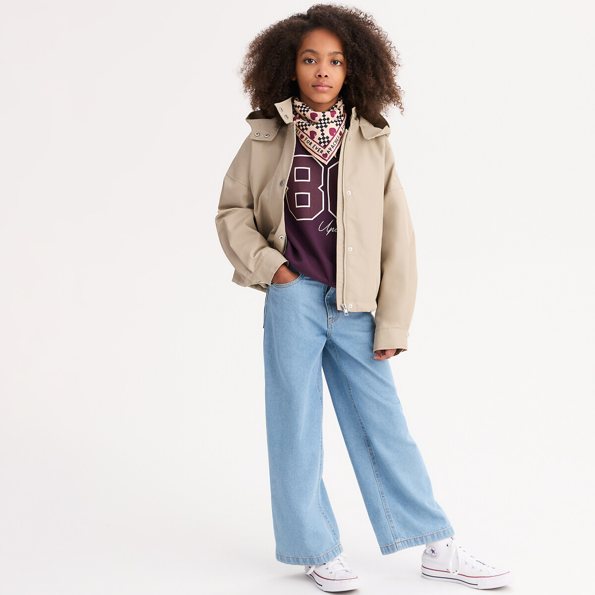 Blouson à capuche, urbain, léger, esprit sport beige, LA REDOUTE COLLECTIONS