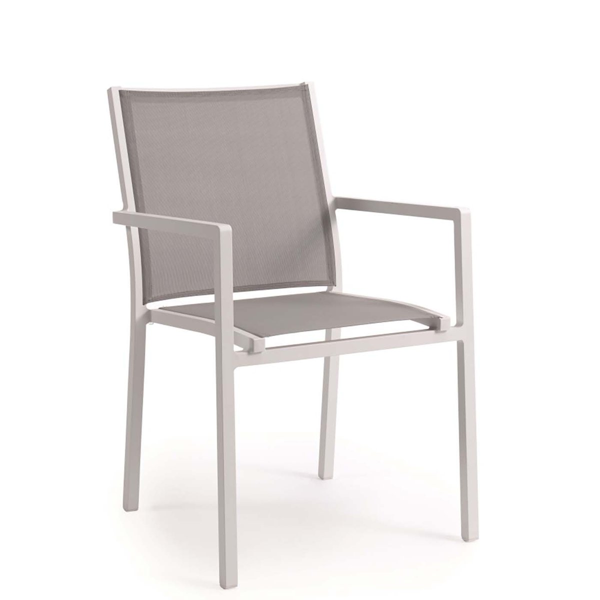 Chaise de jardin avec accoudoirs, BARI blanc, GESCOVA