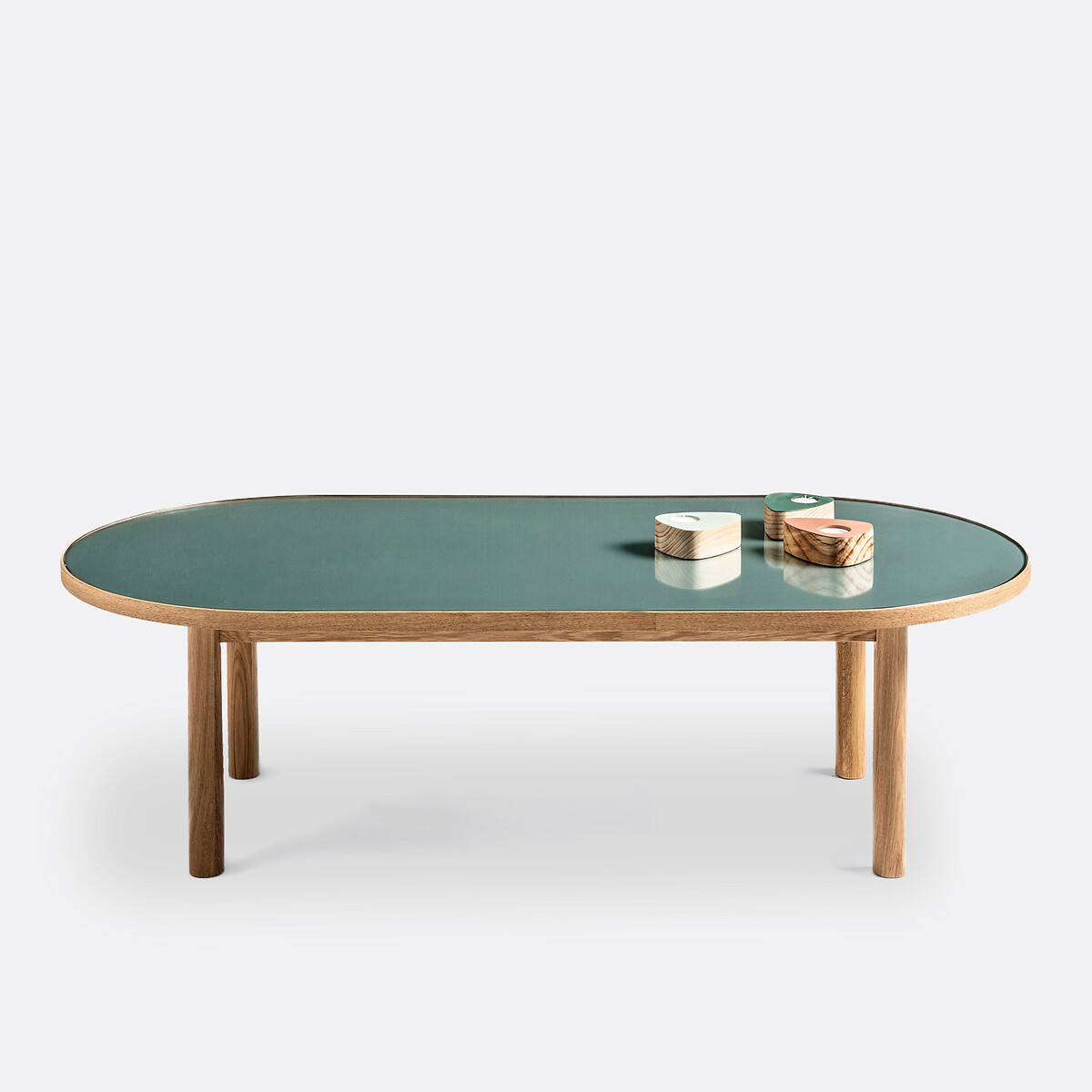 Table basse chêne, plaqué et verre, Evergreen vert eucalyptus, LA REDOUTE INTERIEURS