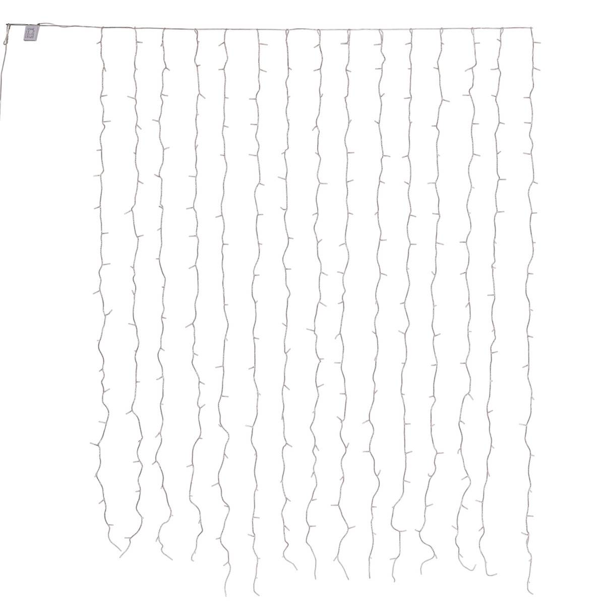 Rideau lumineux de façade d'extérieur 1,5 x 2 m 300 LED blanc chaud à effets avec minuteur sur secteur blanc froid, FEERIC LIGHTS & CHRISTMAS