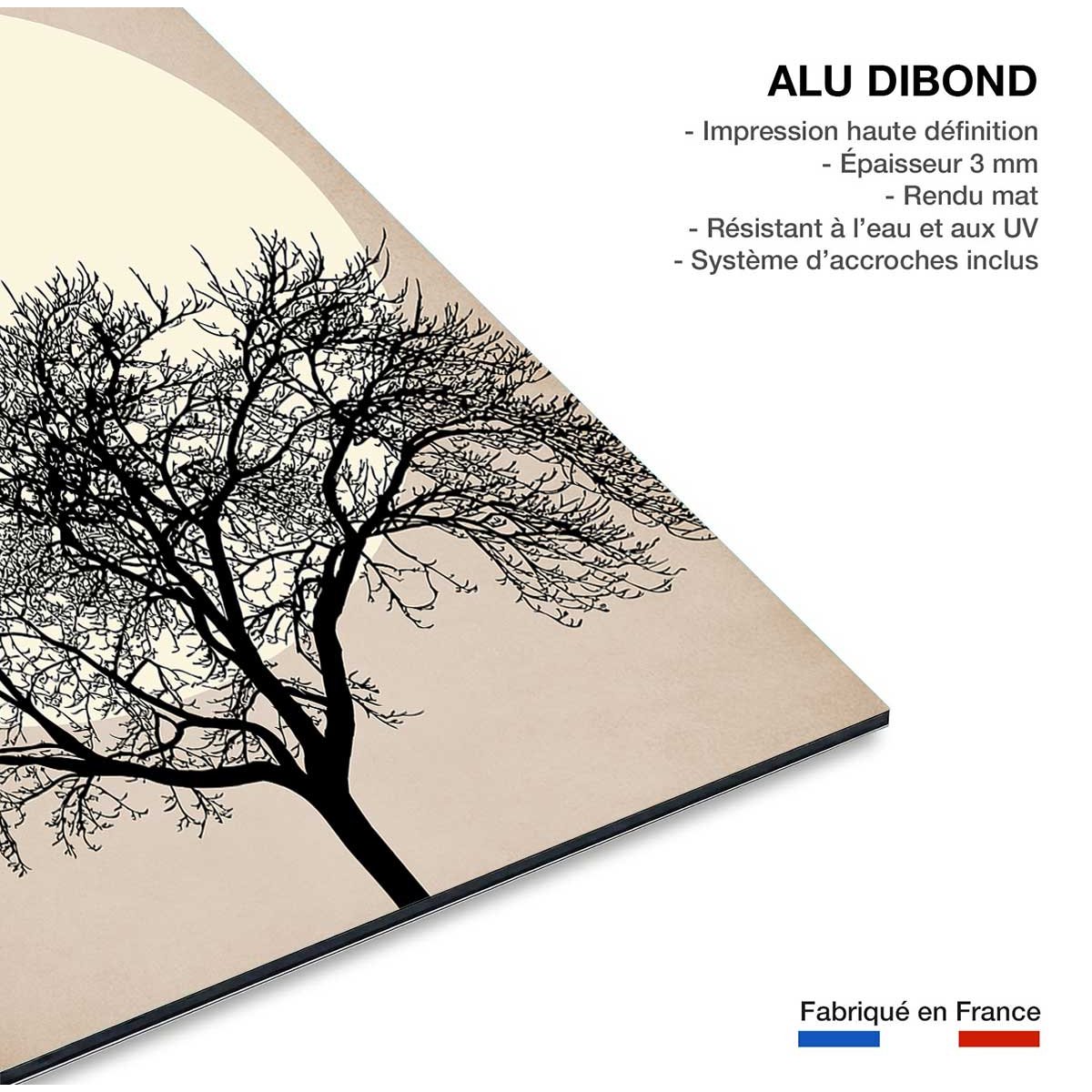 Tableau dessin Arbre scintillant tableau alu dibond, HEXOA