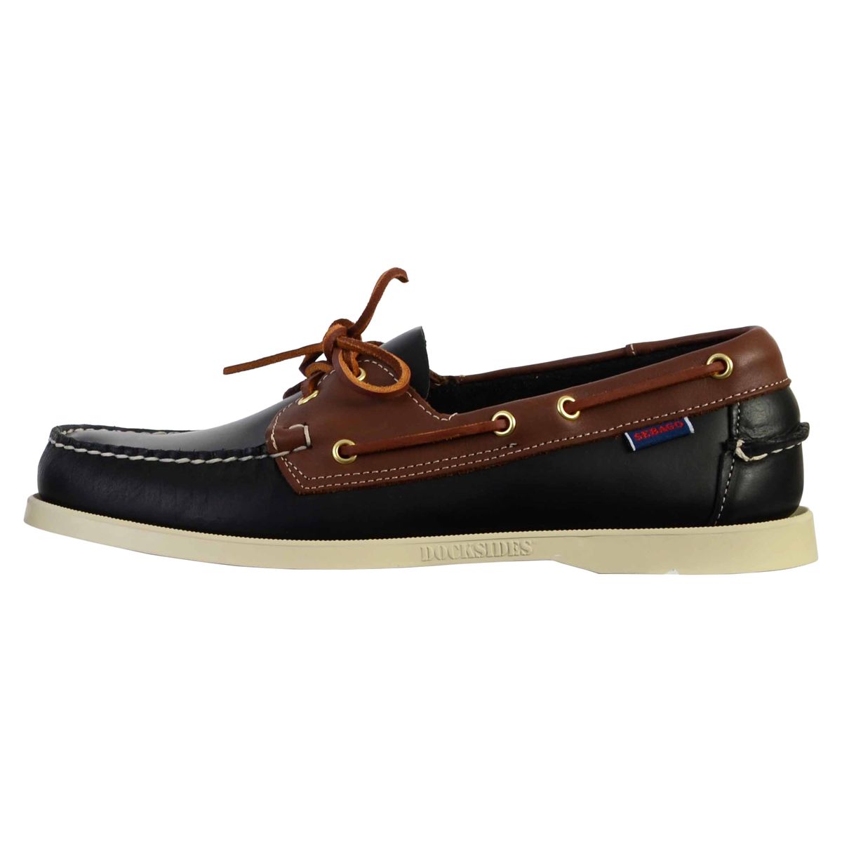 Derby Cuir Sebago Portland Wax Lea noir marron, SEBAGO