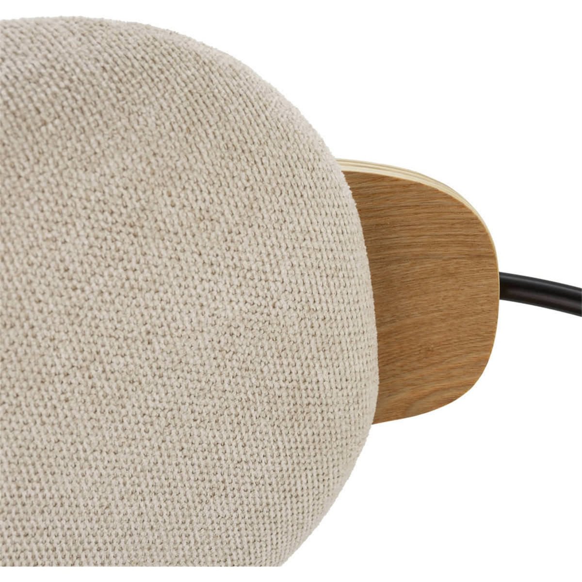 Chaise contemporaine en tissu et métal noir, naturel et blanc, RECOLLECTION