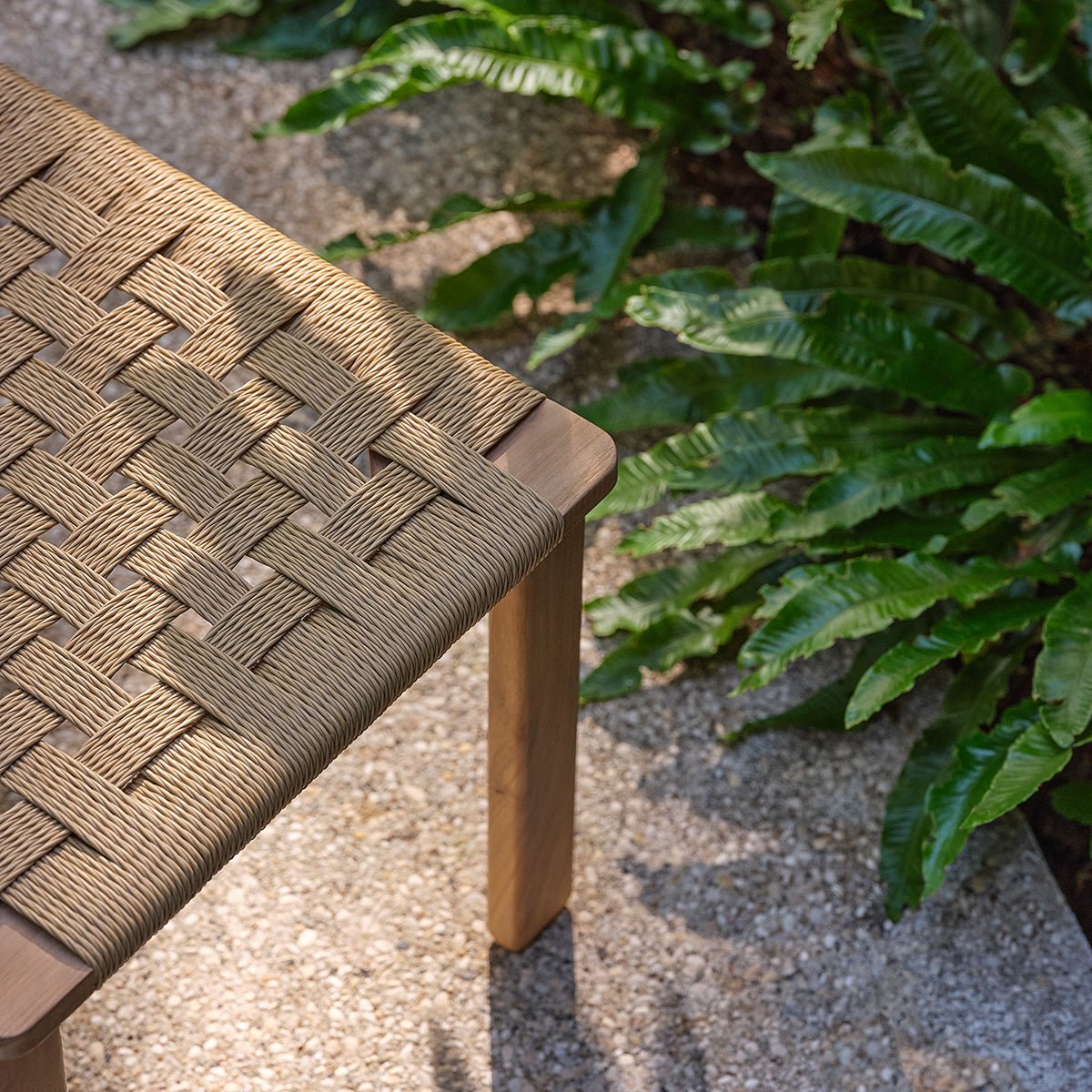 Chaise de jardin en teck et rotin PIANA naturel, BERAH GETAH